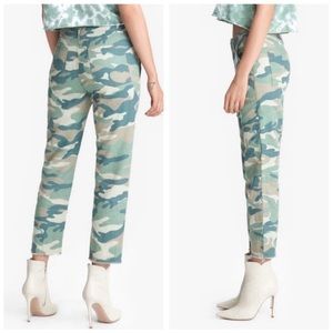 Mother NWT Linen Blend Pants 28 The Shaker Chop Crop Camo Pants Mother $218